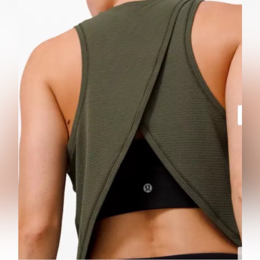 Lululemon Fast as Light Mesh Tank Camo Green